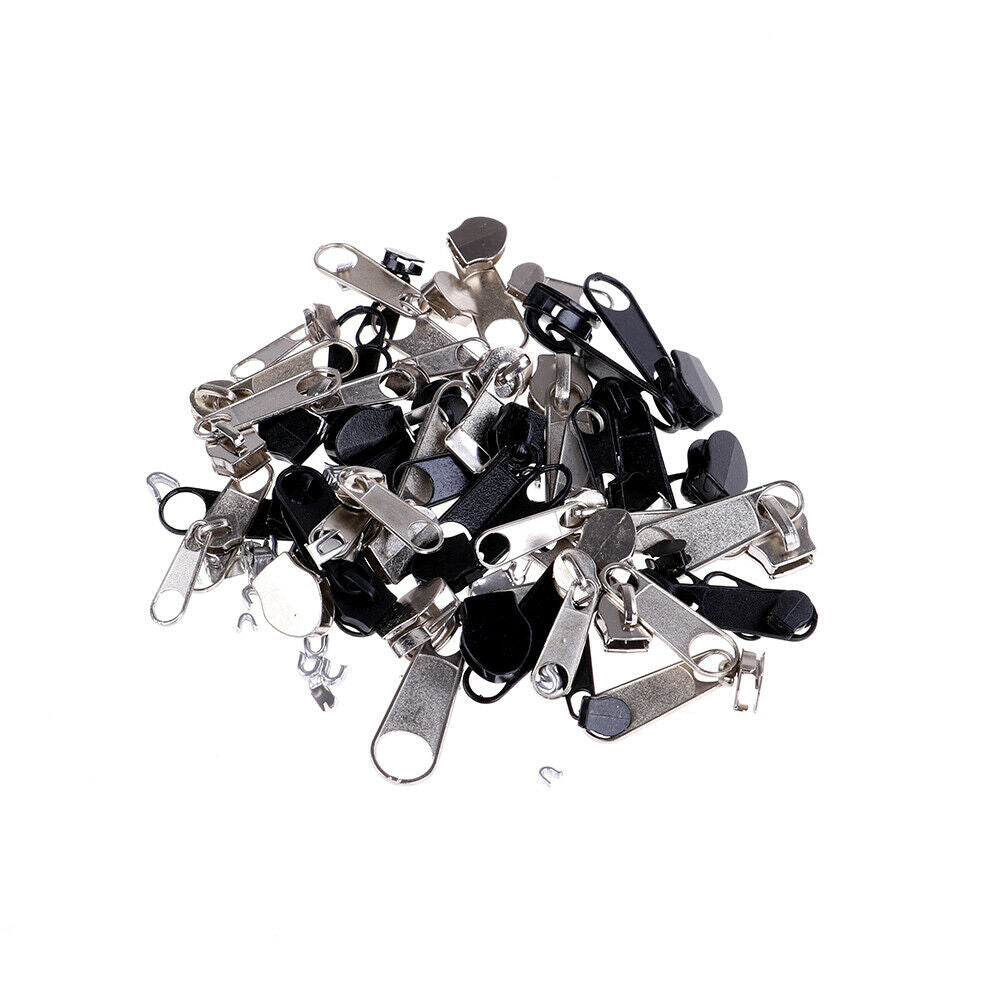 84Pcs Replacement zipper repair kit easy pull metal zipper heads install .l8