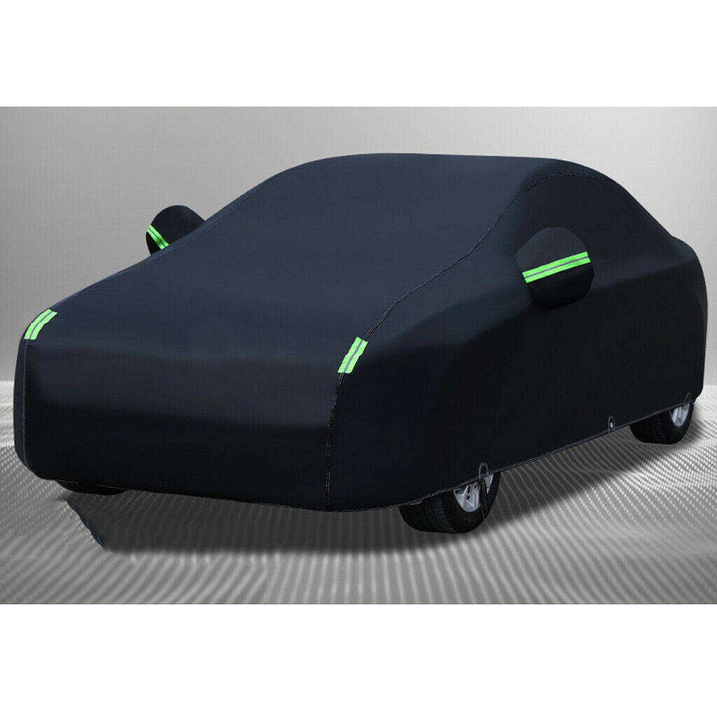 Full Car Cover Breathable Dustproof Windproof for Sedan Wagon 1 Layer Black
