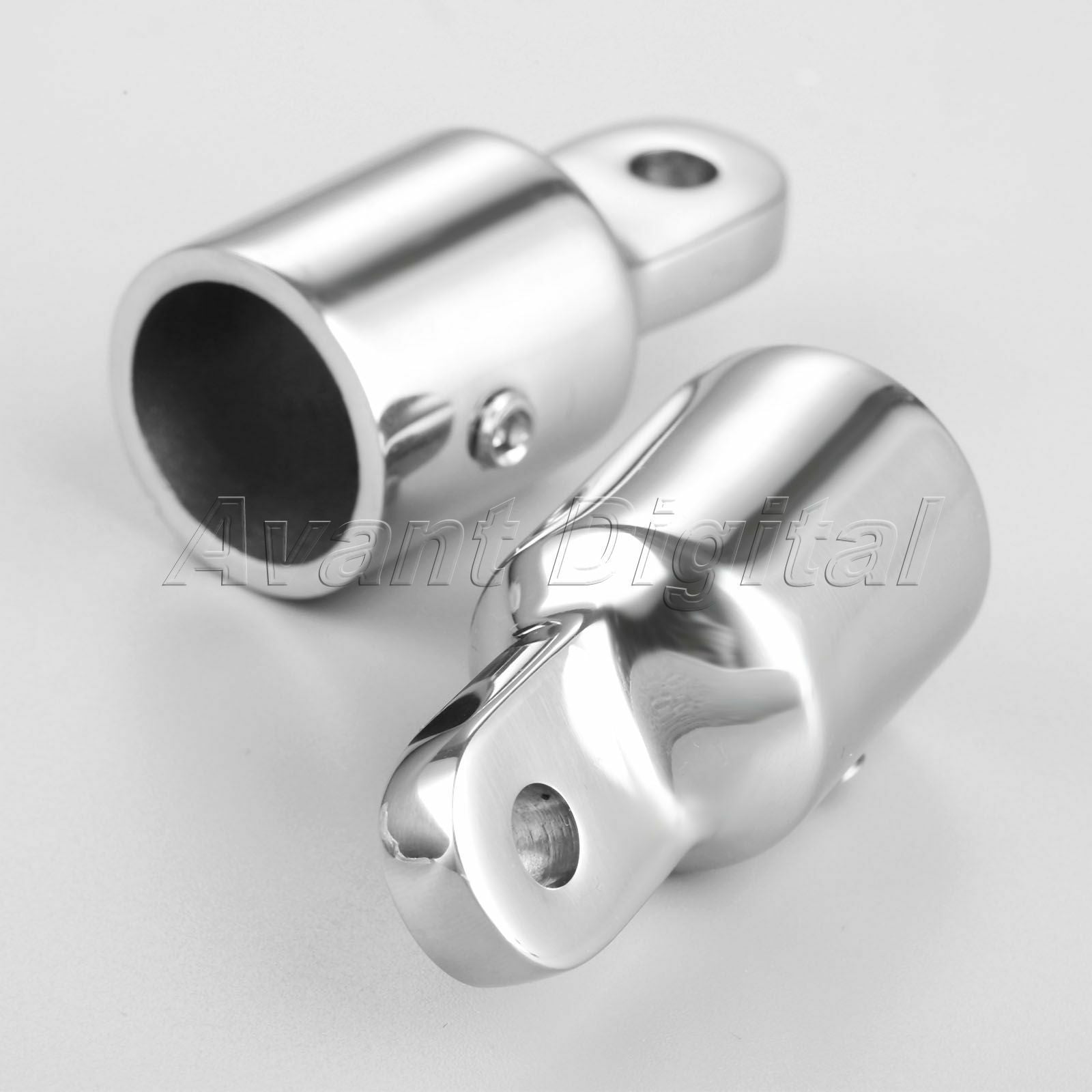 Stainless Steel Boat Hardware Marine 2 Pcs Eye End Cap for 3/4" / 20mm Pipe Tube