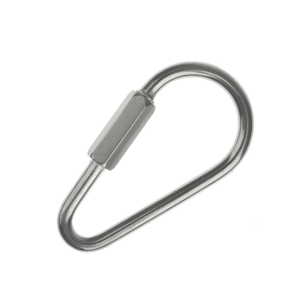 1pcs Camping Outdoor Stainless Screw Lock D Carabiner Clip Hook Key Chain M