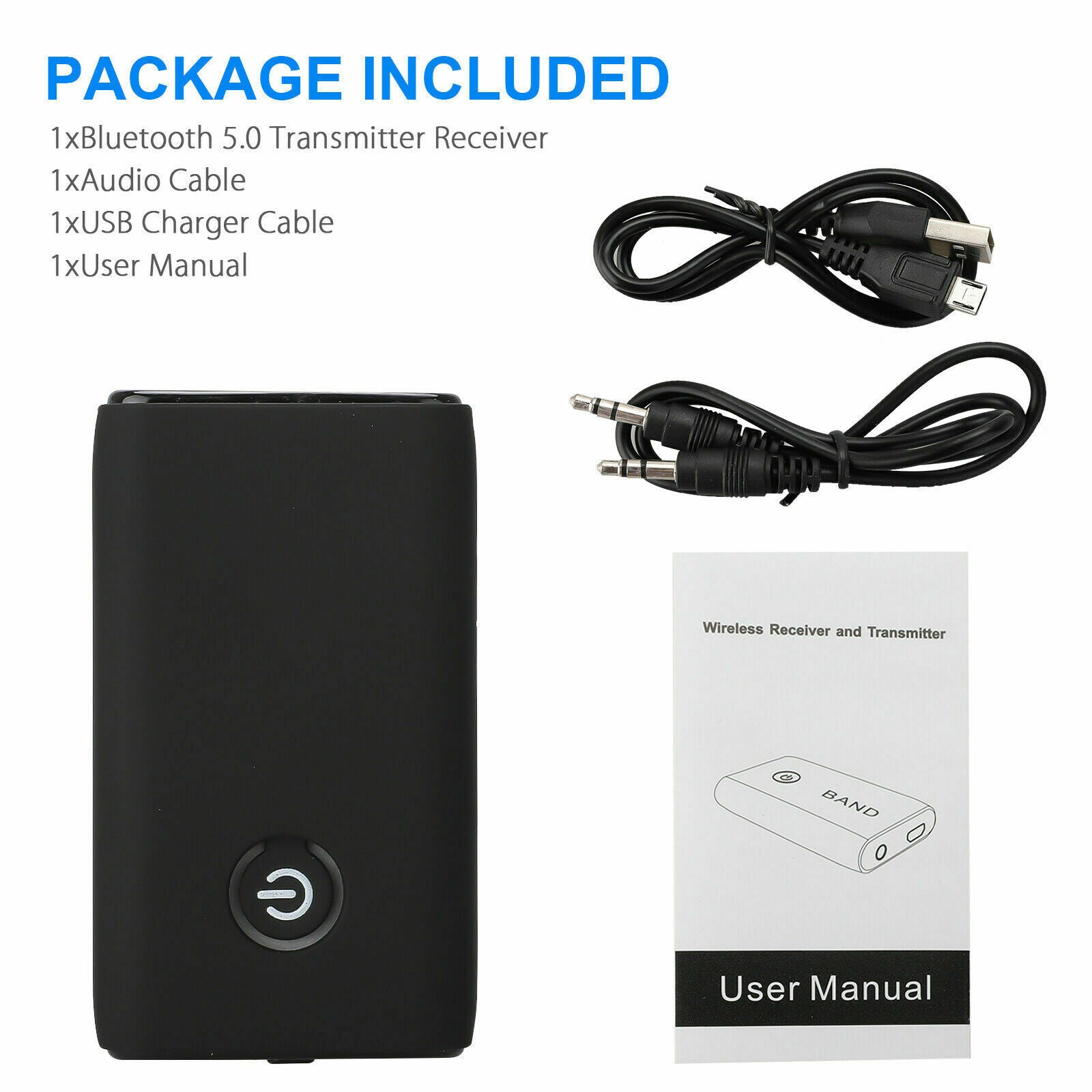 2in1 Bluetooth 5.0 Transmitter Receiver Wireless Audio Aux 3.5mm USB Adapter Car