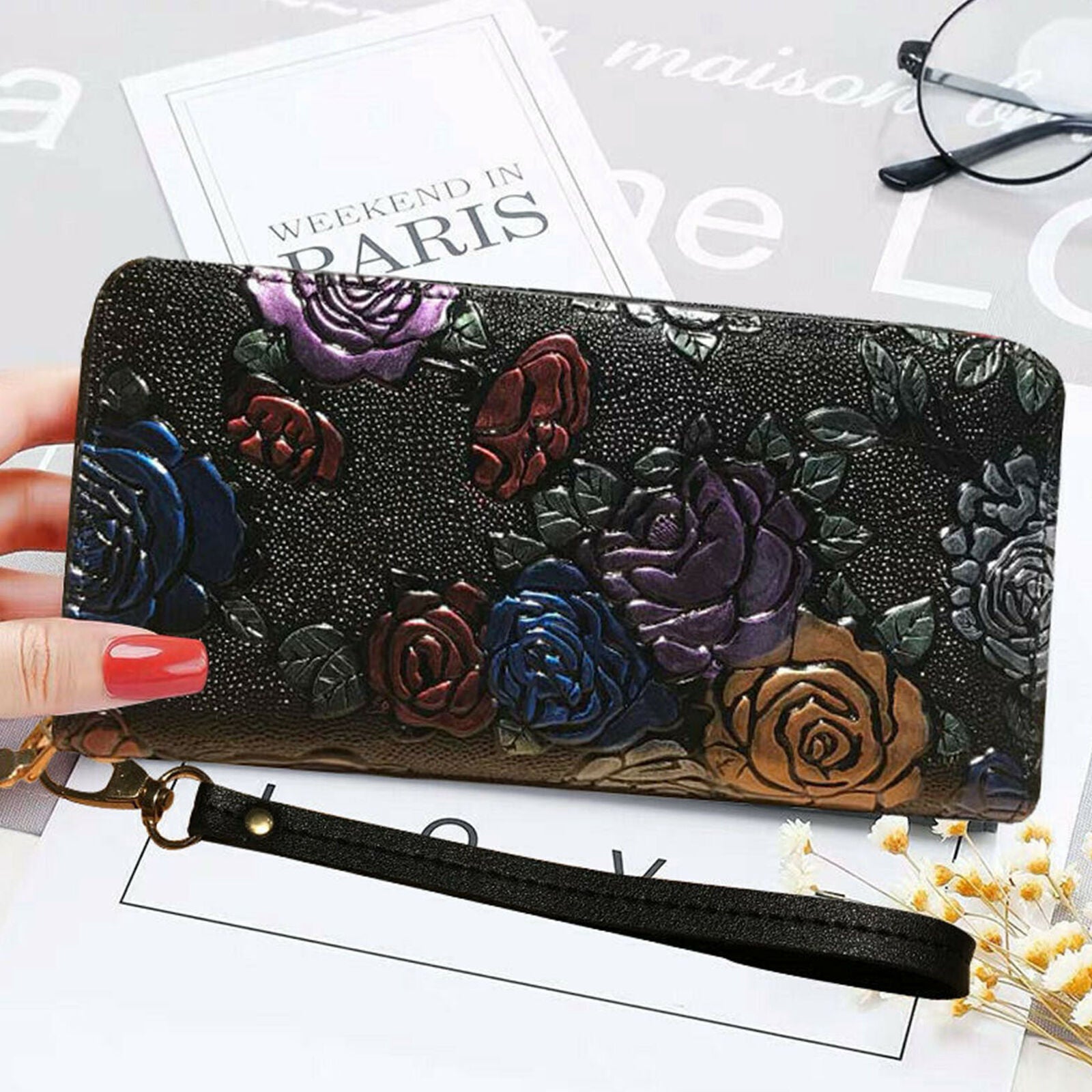 New Women Fashion Casual Long Leather Wallet Ladies Handbag Card Phone Bag Purse