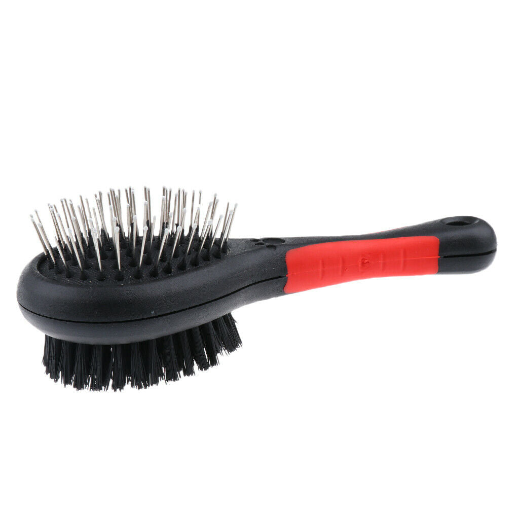 2-Sided Plastic Pet Hair Brush Dog Cat Hair Comb Slicker Grooming Rake S