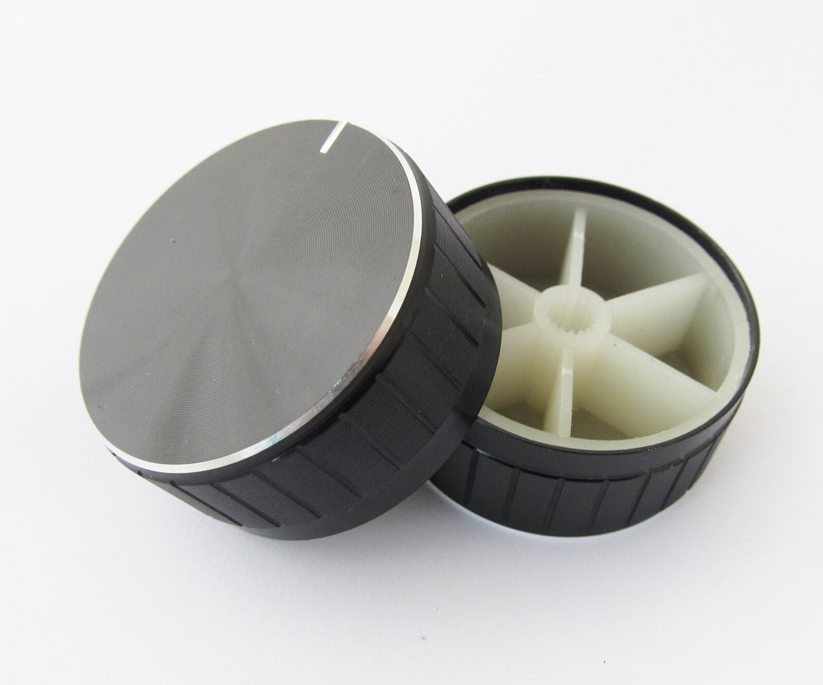 10pcs 40x17mm Black Circular Knob Aluminium Cover for Audio Volume Tone Control