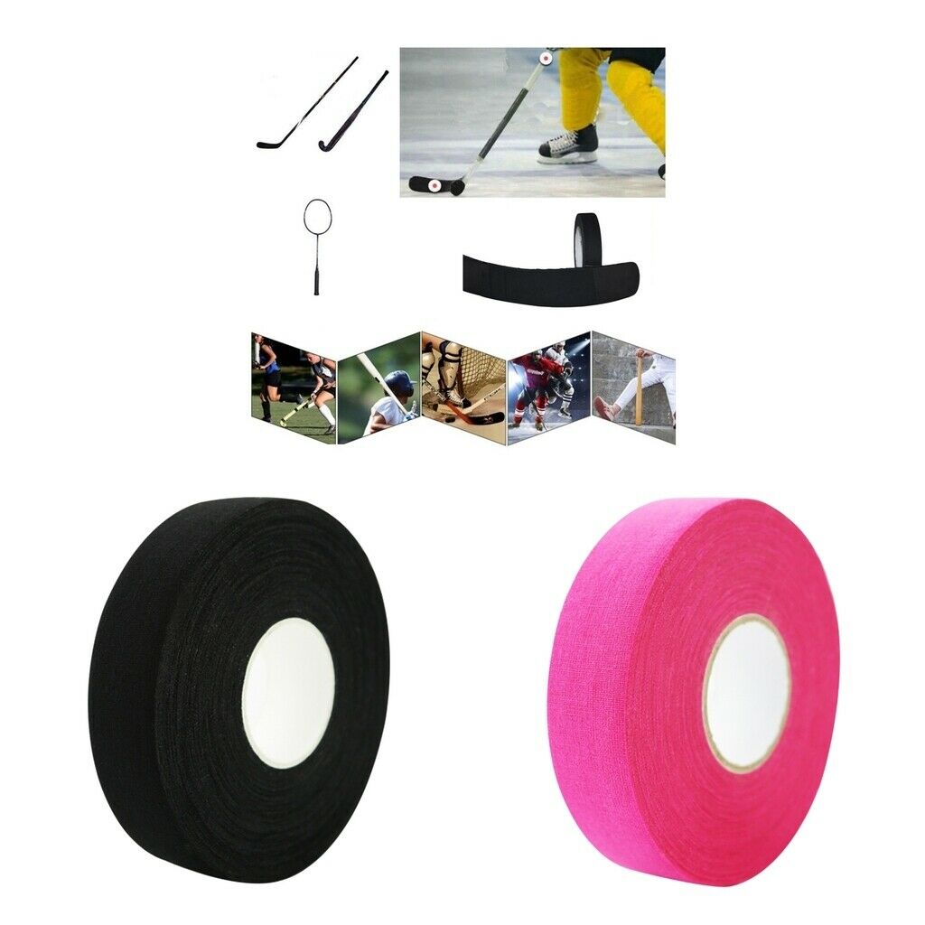 2x Hockey Stick Tape Self-Adhesive Cloth Wrap Cover Badminton Handle Grip