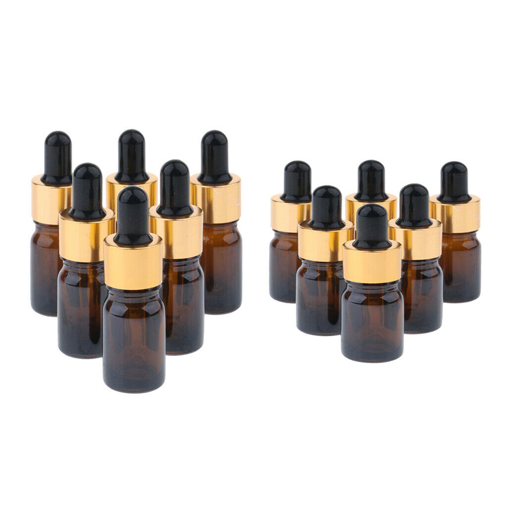 12X Empty Dropper Bottles Refillable Essential Oil Cosmetics Jar Cannings