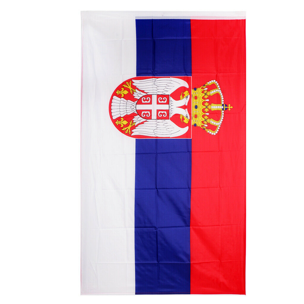 Serbian Flag Banner Office Activities Parade Festival Home Decoration 90x150cm