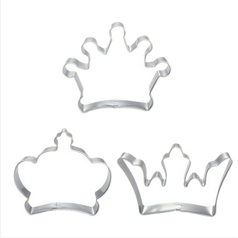 3 Princess Crown King Queen Party Cookie Cutter Cake Biscuit Baking Tool M.l8