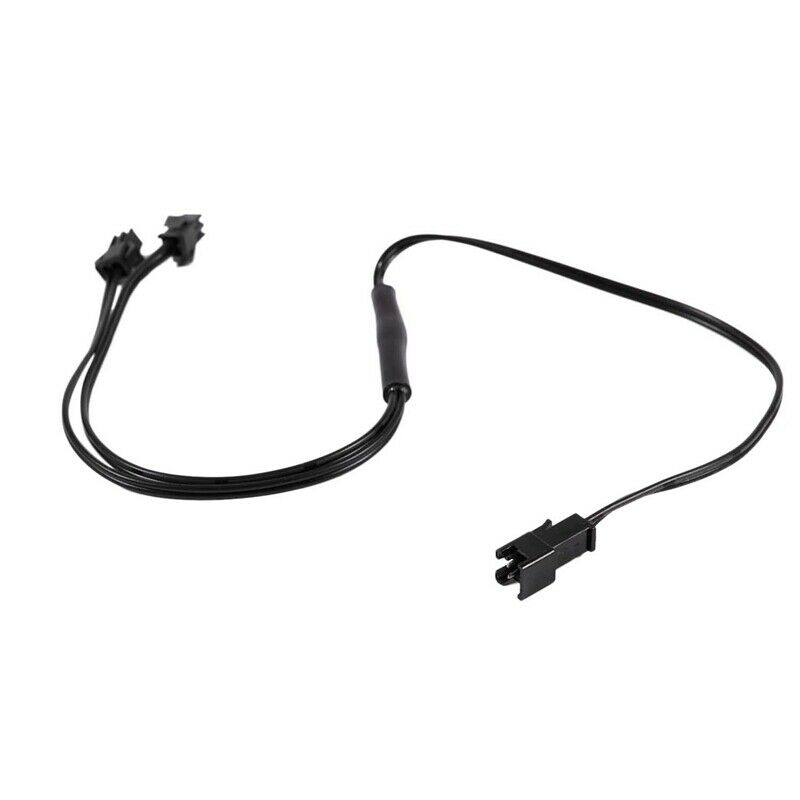 Female to Male 2 Pin Connector EL Wire Inverter 2 Way Splitter Cable Line BlacV2