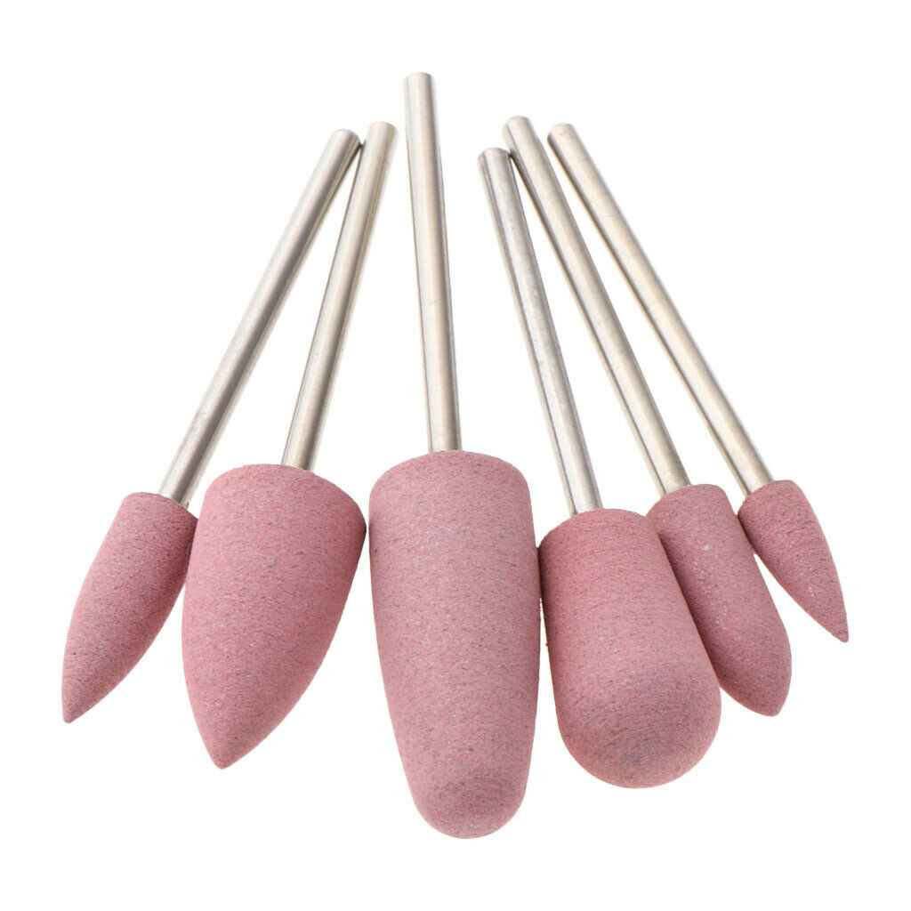 6pcs Silicone Nail Art Drill Bit 3/32â€™â€™ Cuticle Cleaner Electric Files Manicure