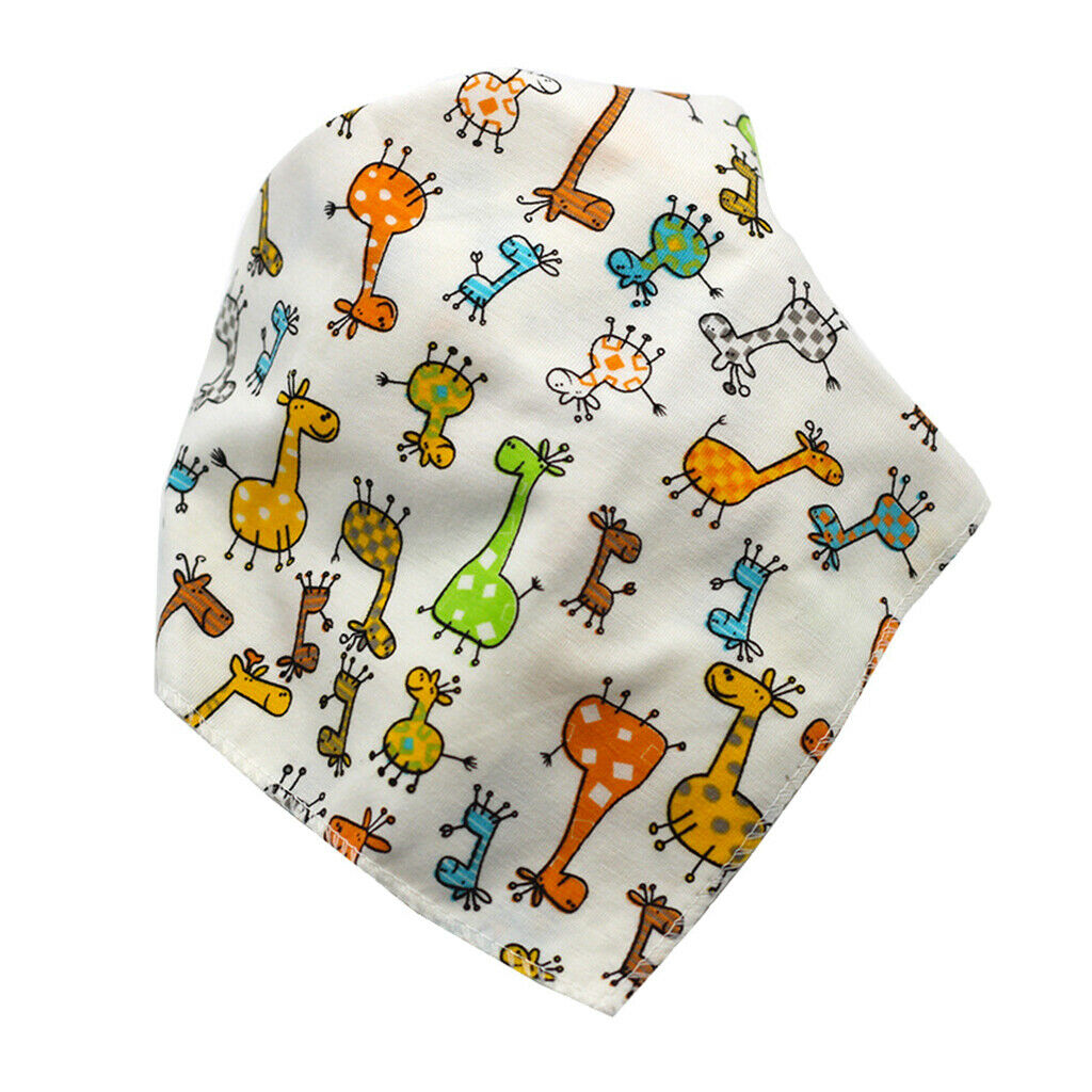 4pcs Adjustable Cartoon Triangle Baby Bibs Burp Cloths Drool Bibs for Scarf