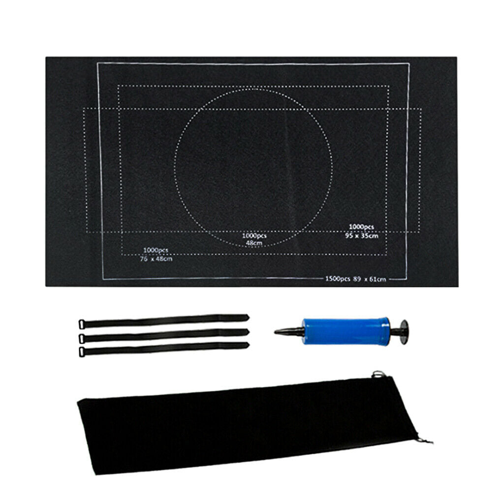 Portable Jigsaw Puzzle Play Mat 1500 Pieces Puzzles Travel Storage Bag Black