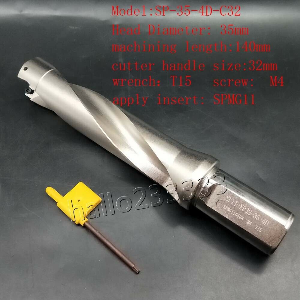 SP-35-4D-C32 U drill indexable drill 35mm C32 4D FOR SPMG11 inserts Φ35-4D