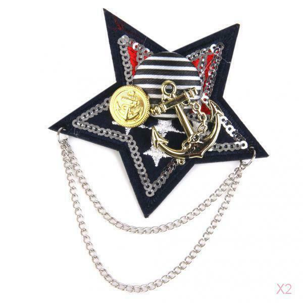 Military Chain  Star Brooches Brooch Pin Party Costume Men's Accessory