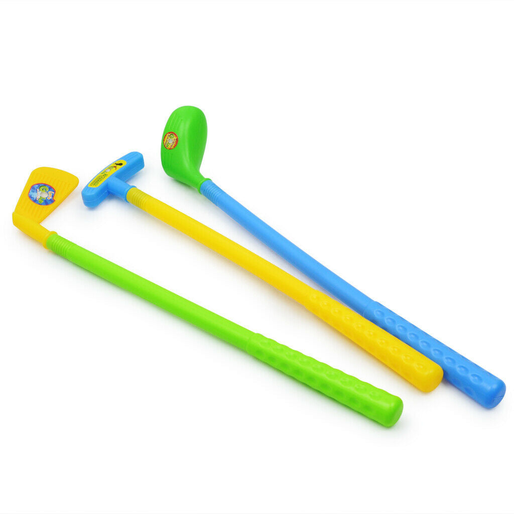 Kids Blue Golf Club Playset – Golf Cart with Wheels, 3 Clubs, 3 Balls and 2