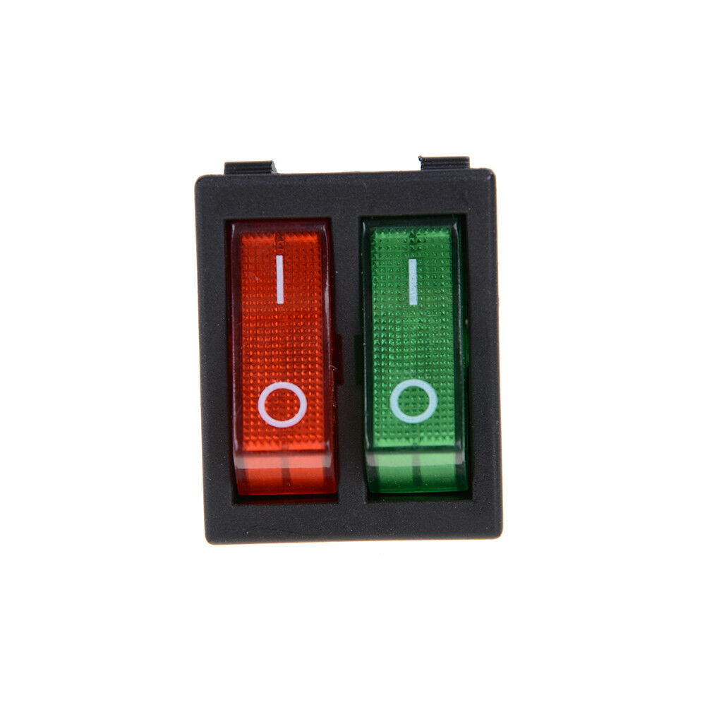 Red Green Light 6Pins Double SPST On/Off Boat Switch 16A 250V AC 20A 12 WF