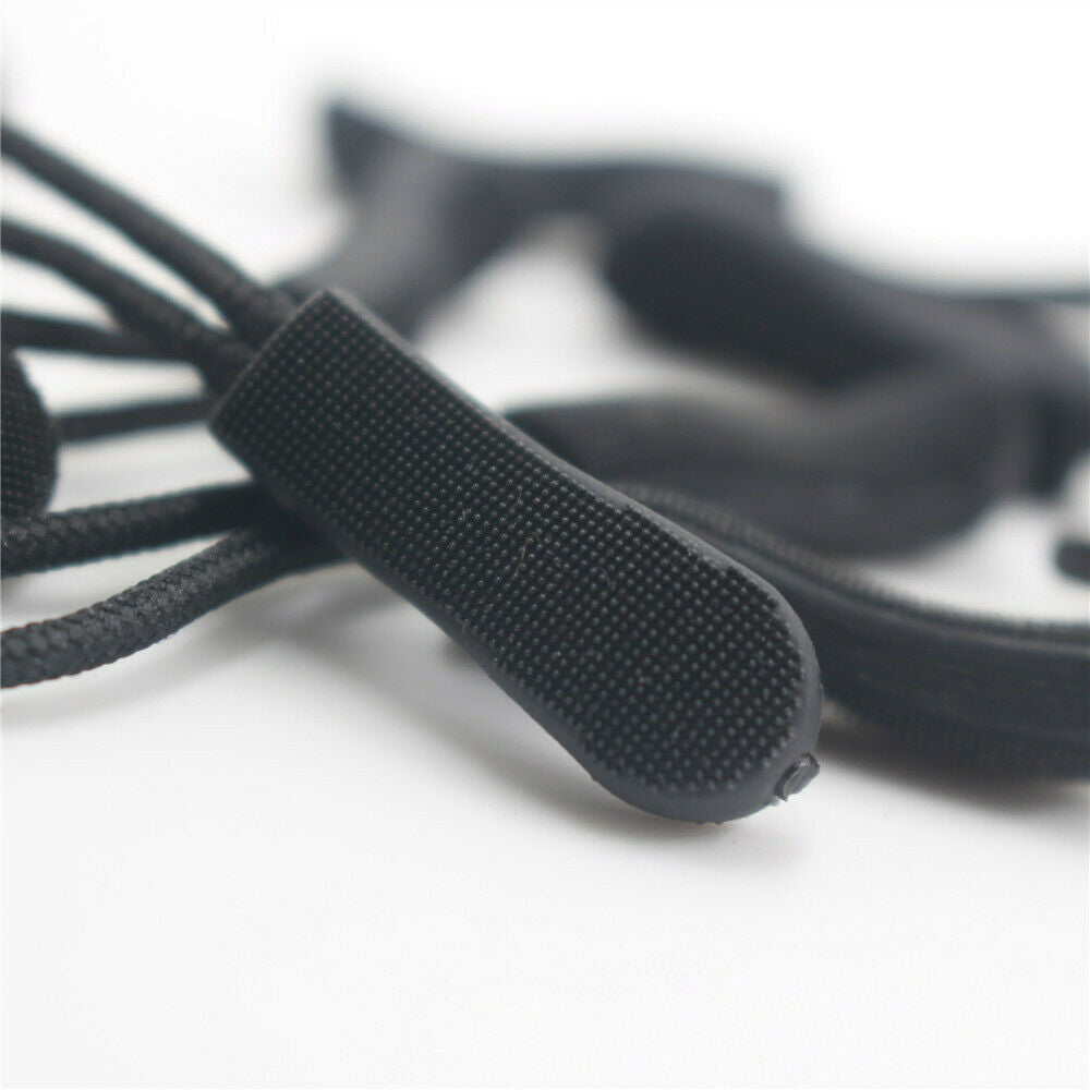 10pcs Zipper Pulls Replacement Zip Cord Puller Slider for Clothes Bags Black