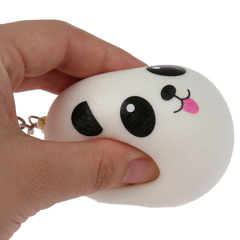 7CM  Panda  Stress Reliever Ball Decompression Toys PU Key chains Keycha.l8