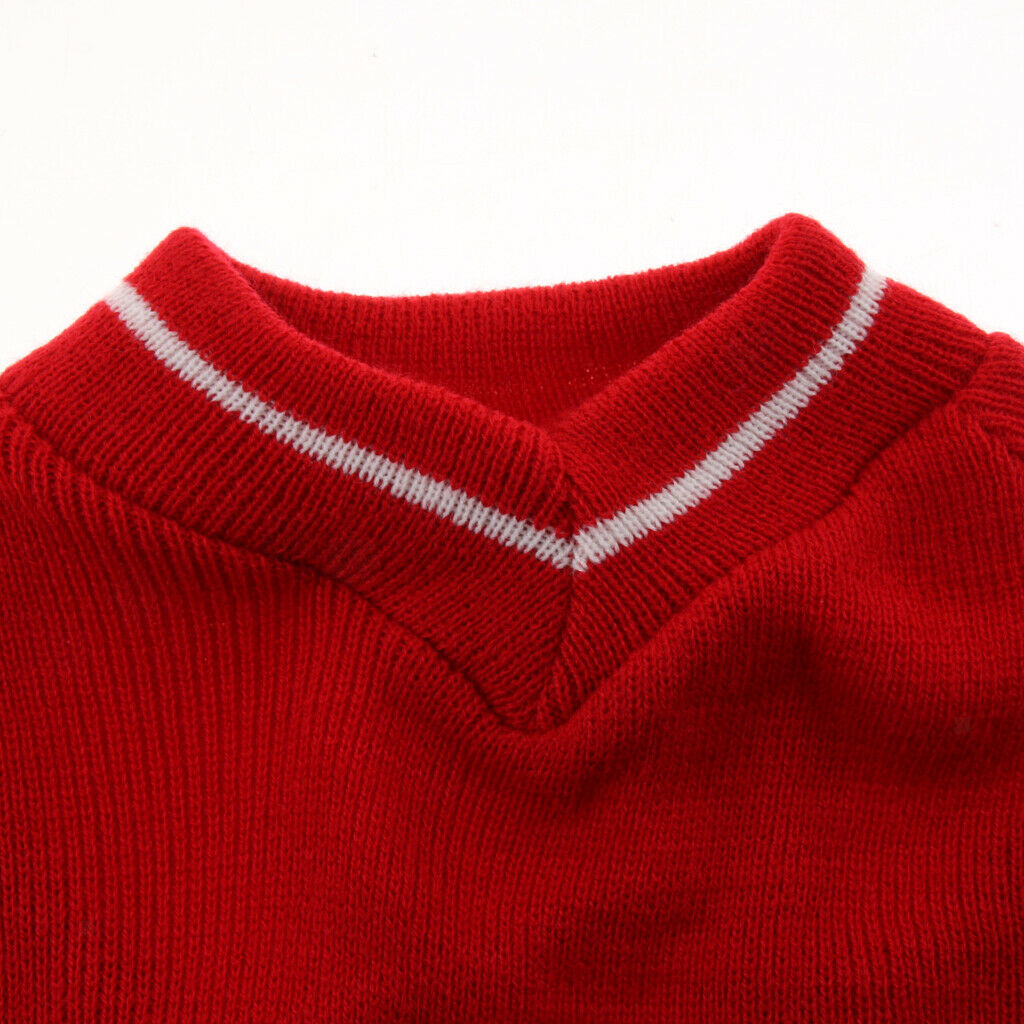 Pet Dog Knitted Sweater Winter Warm Puppy Clothes Dog Costume Red M