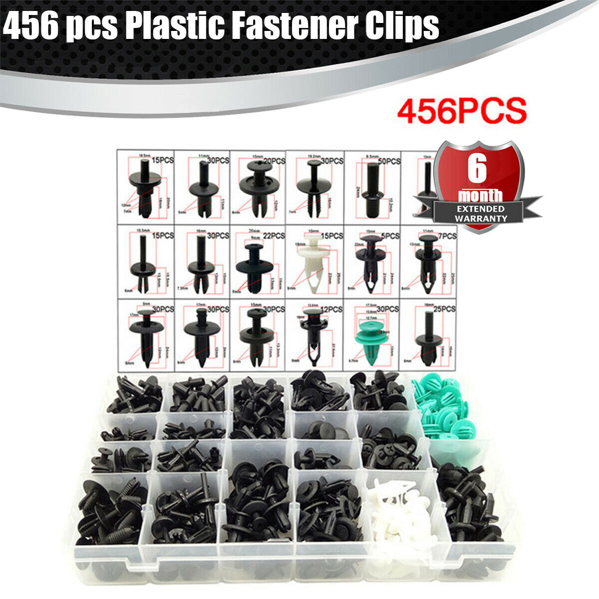 456 pcs Plastic Bumper Fastener Rivet Clips Automotive Furniture Assembly