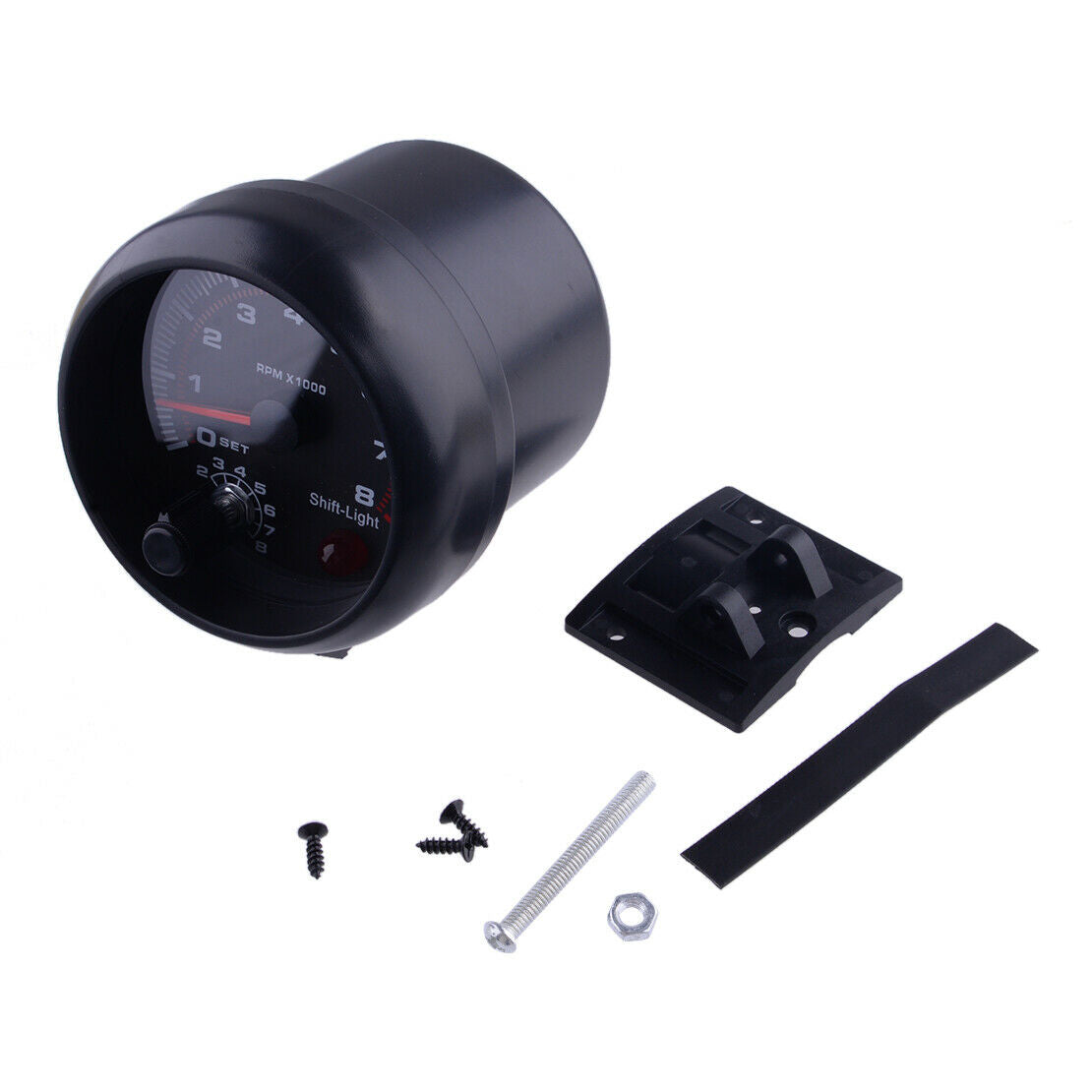 3.75" Universal Car Tachometer Tacho Gauge Meter LED Shift Light 0- 8000RPM 12V