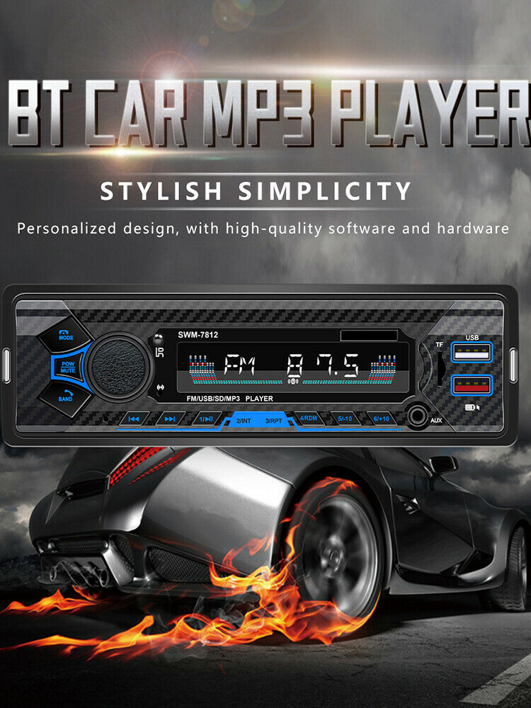 Car Radio Stereo Player 4 way RCA AUX Bluetooth 5.0 Music Audio Auto MP3 Player