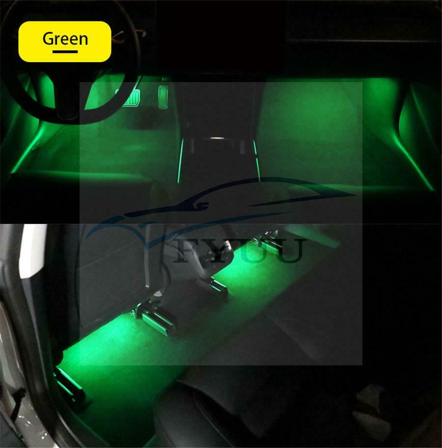 4Pc Remote Car Ambient  RGB LED Wireless Lamp Charging Foot Light Interior Light