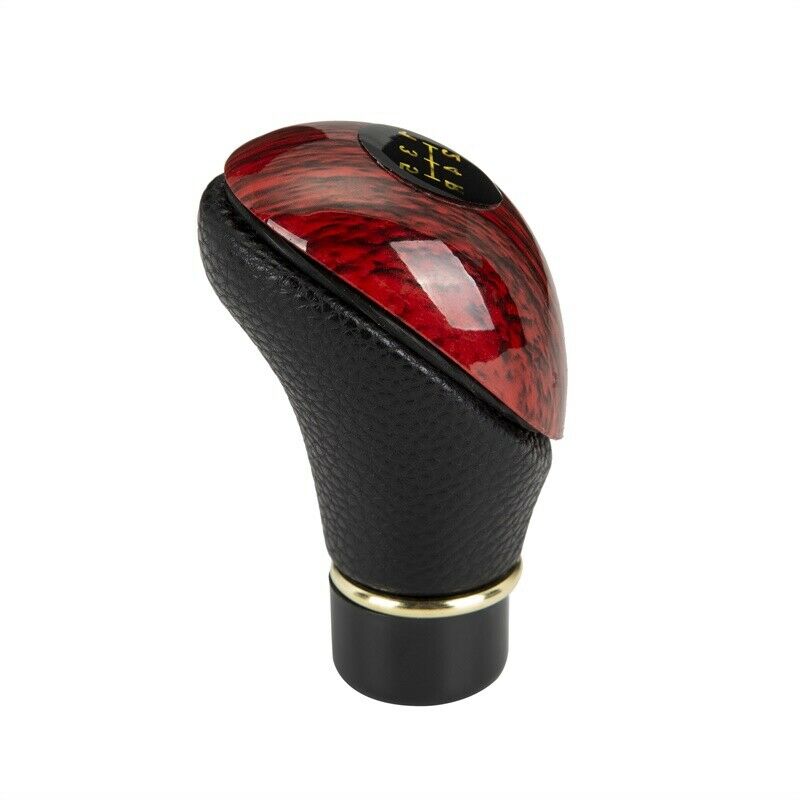 Universal Car Manual Gear Shifter Shift Knob Stick 5-speed ABS Black Leather