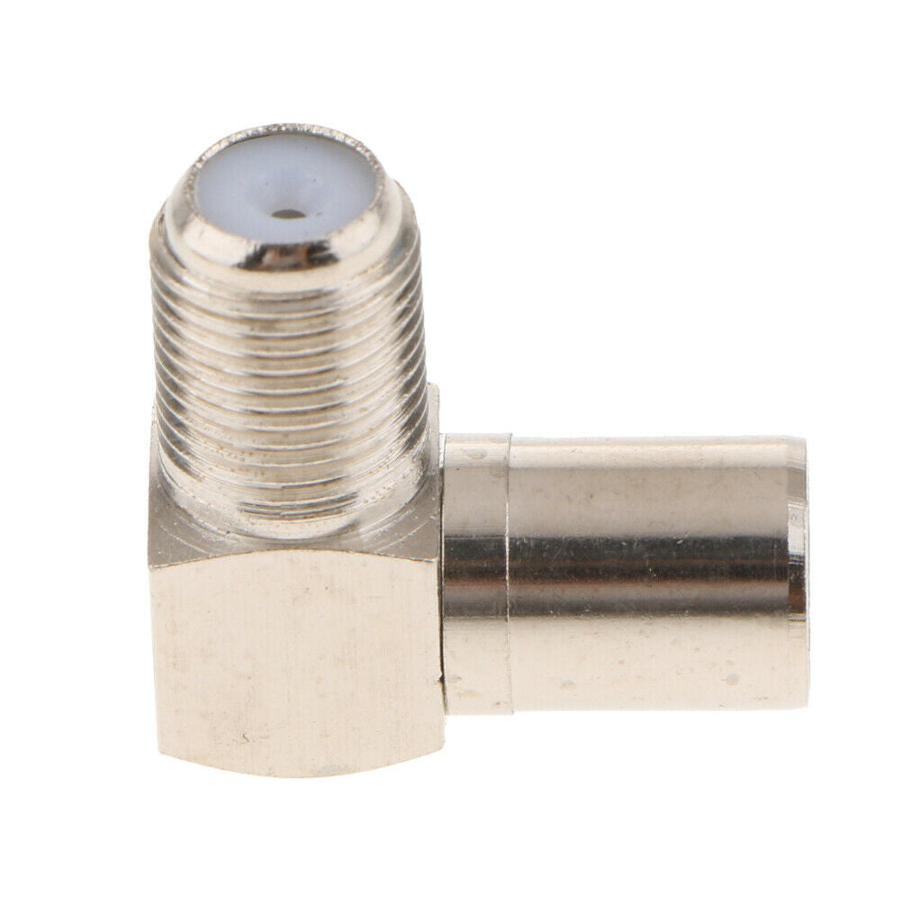5 Packs F Female   to RF Male Right Angled RF Coaxial Adapter Connectors