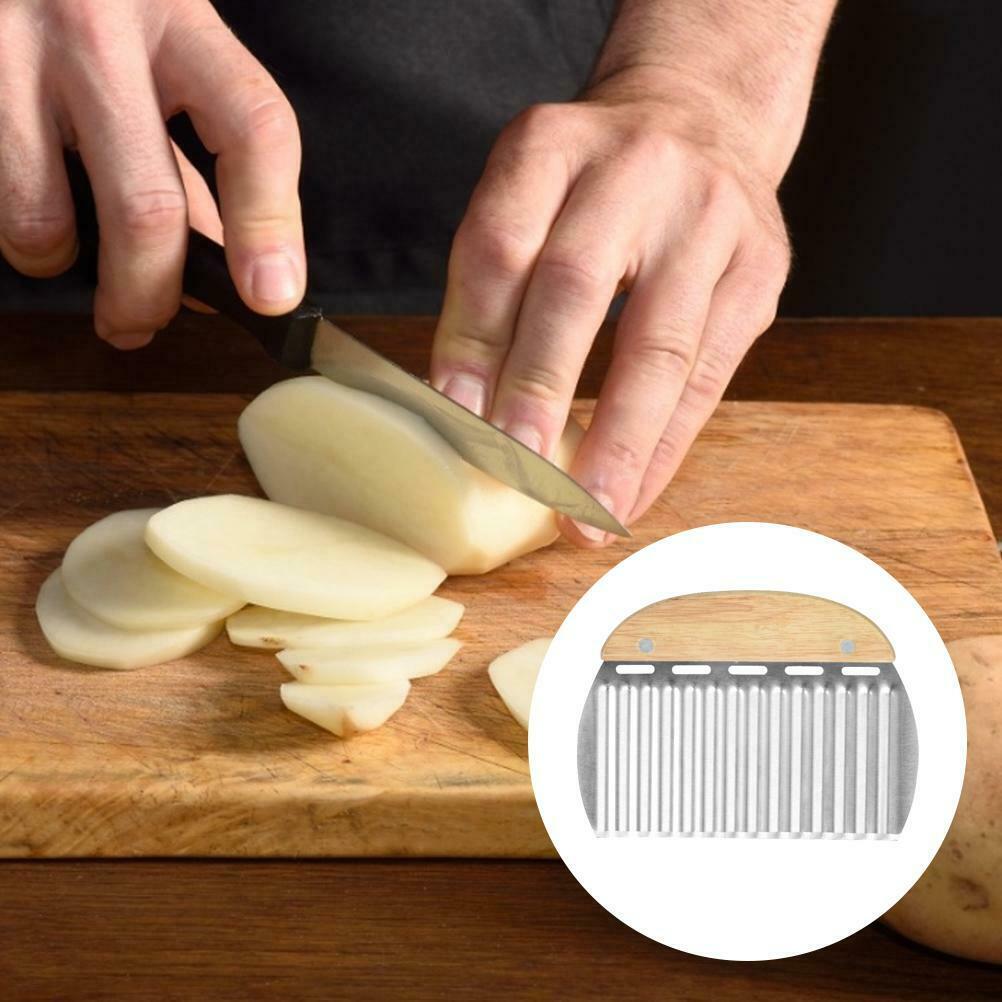 1Pcs Crinkle Cutters Vegetable French Fry Slicer Stainless Steel Chopping Cutter