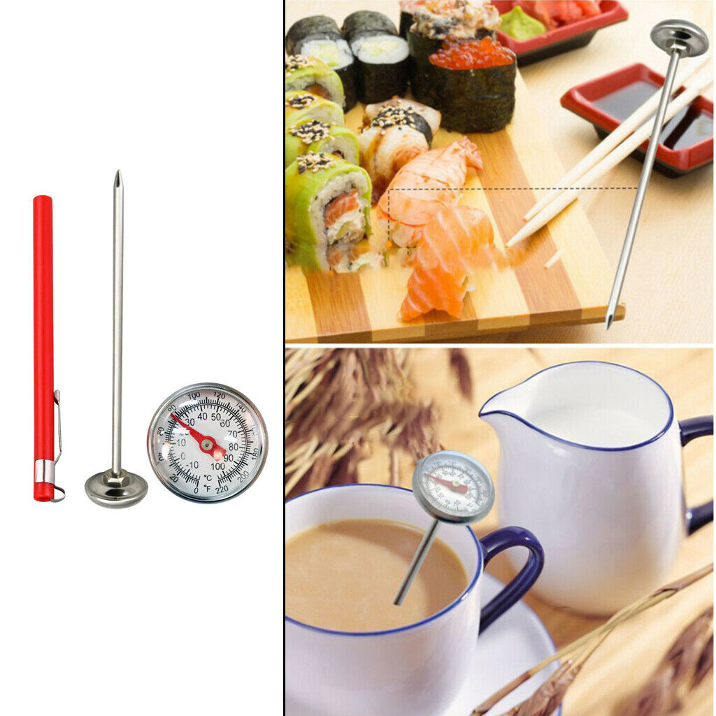 Portable Stainless Steel Milk Frothing Beverage Instant Read Thermometer