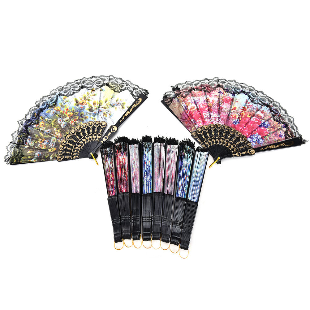 Spanish Flower Lace Folding Hand held Dancing Fan Wedding Party Decor Prom gD XC