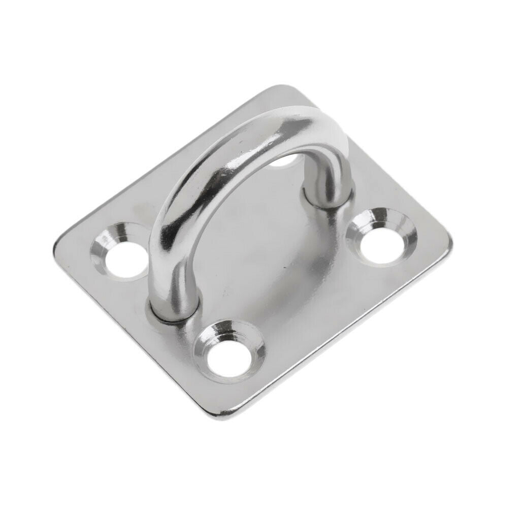 1x Heavy Duty 304 Stainless Steel Square Pad Eye Plate Shade Sail Sailboat 8mm
