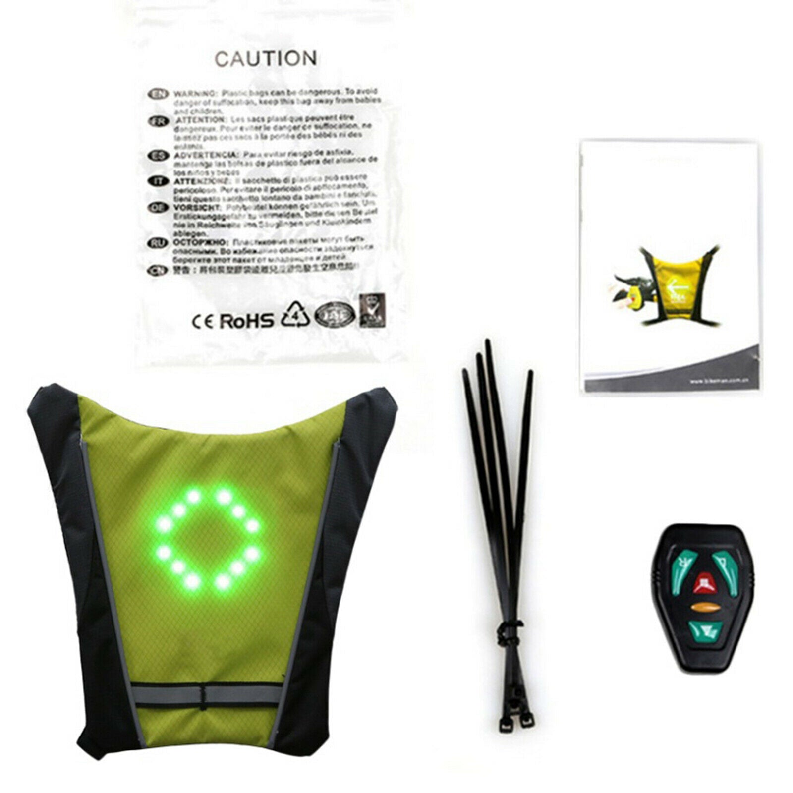 4-Mode Turn Signal Pack Night Reflective Direction Indicator Walking Guiding