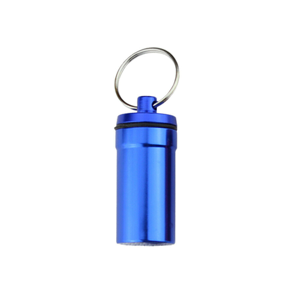 2 Pieces Airtight Pill Box Case Holder Containers Capsule Bottles Keychain