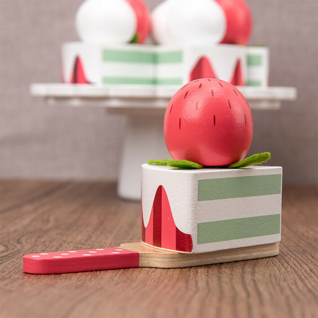 Wooden Play Food Pretend Cake Toys for Kids Boys Girls 4-6 Play Fun