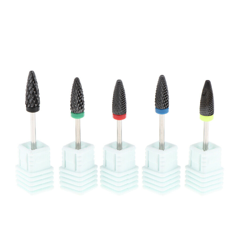 5 Pieces Ceramic Polishing Head Nail Drill Bit for Electric Nail Machine