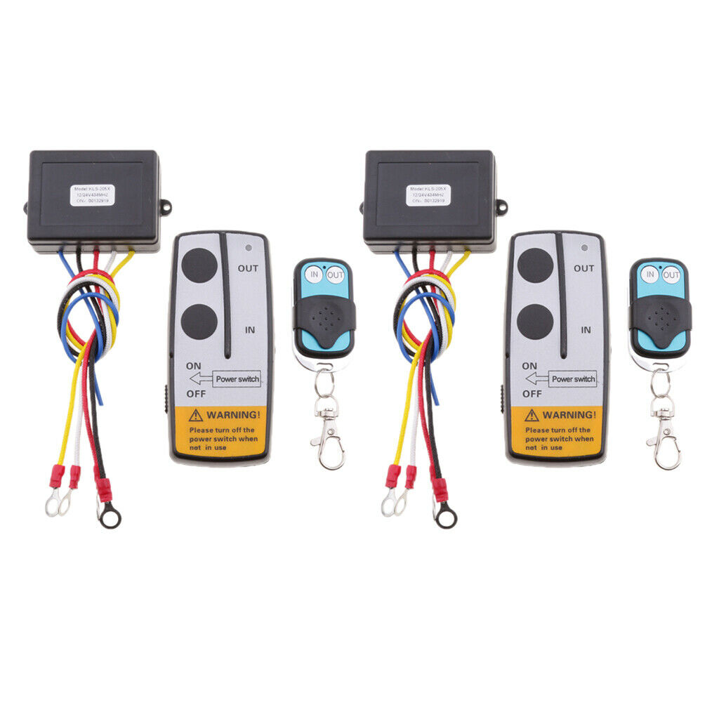 2 Pieces Heavy Duty 50ft SUV Winch Remote Receiver Automatic KLS-205/2