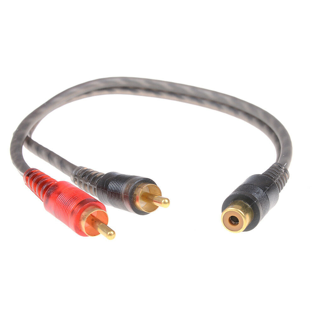 Car audio 1RCA female to 2RCA male Y splitter cable converter cord.adapte.l8