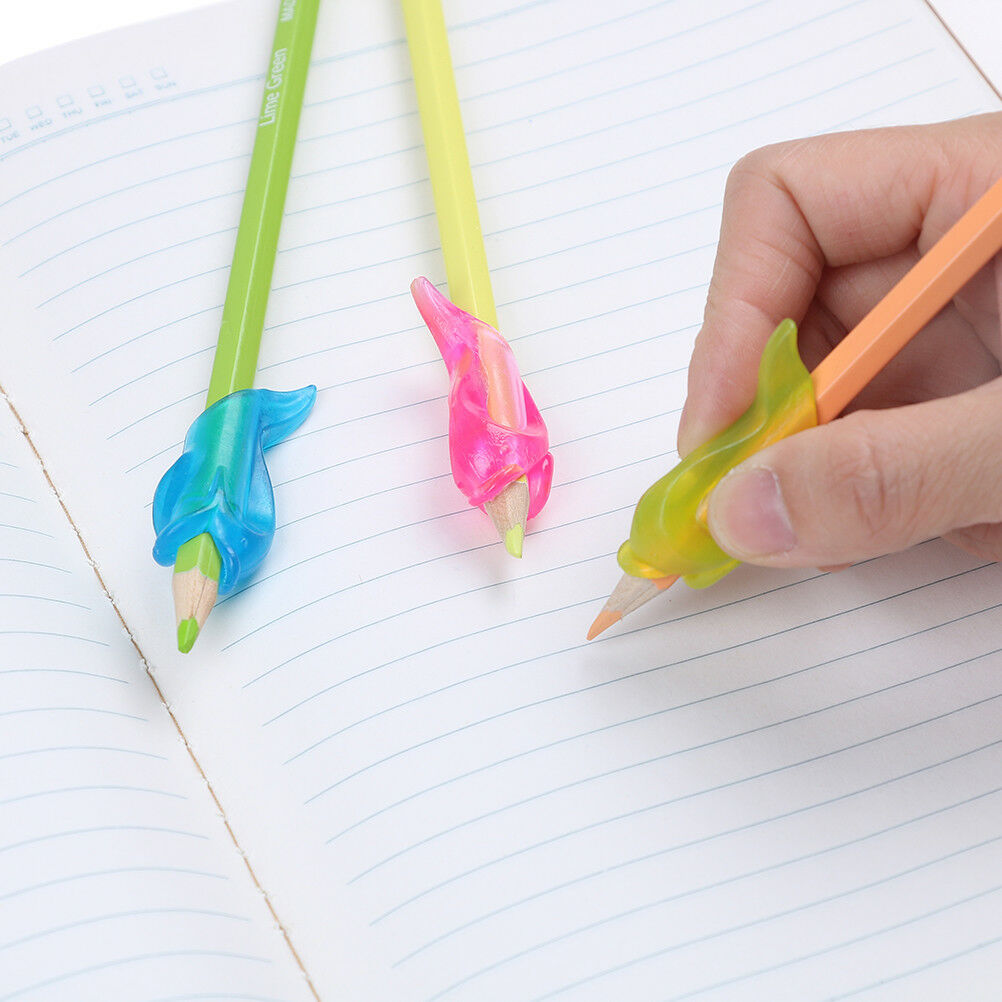 3X dolphin children pencil holder pen writing aid grip posture correction .l8