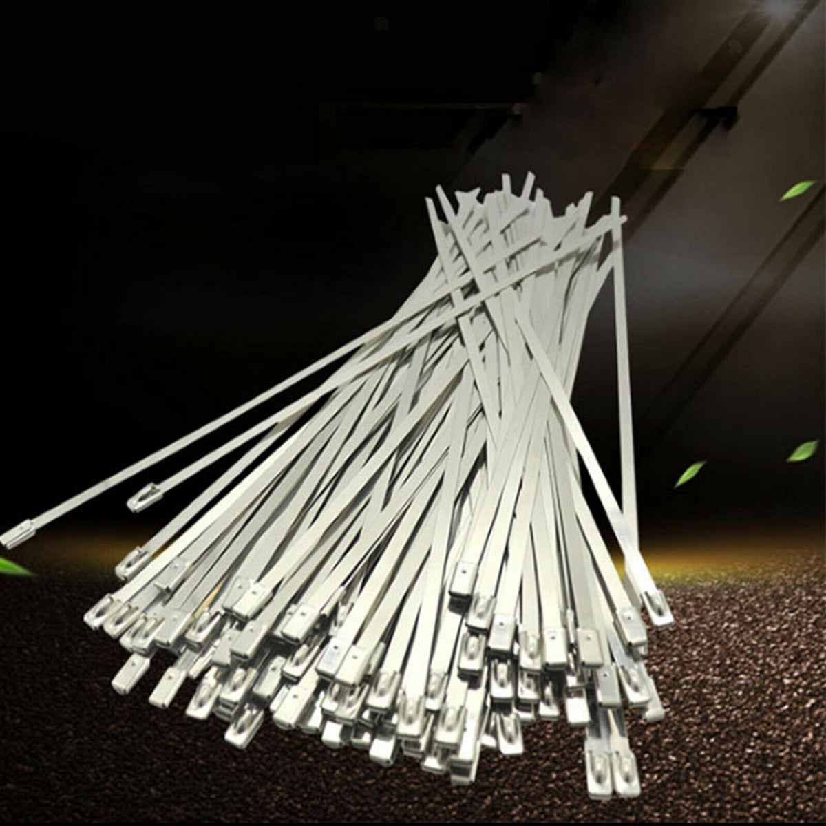 100 Count Stainless Steel Cable Ties Self Locking Zip Ties 4.6x200mm