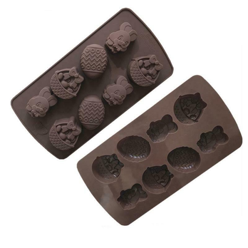 8 Cavity Easter Eggs Chocolate Silicone Mold Candy Cookie Cake Ice Cube Mould