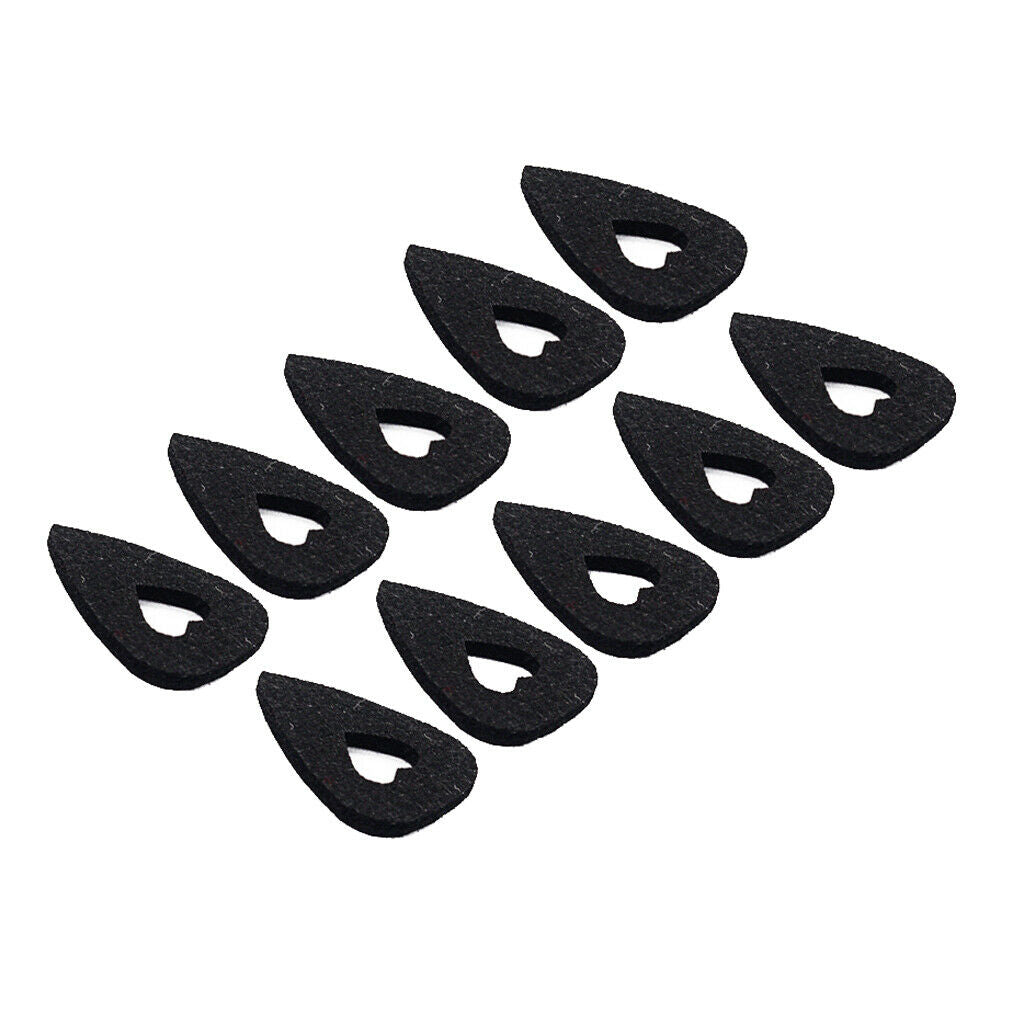 10 Pieces Guitar Ukulele Wool Felt Plectrum Picks for Guitar Parts Black