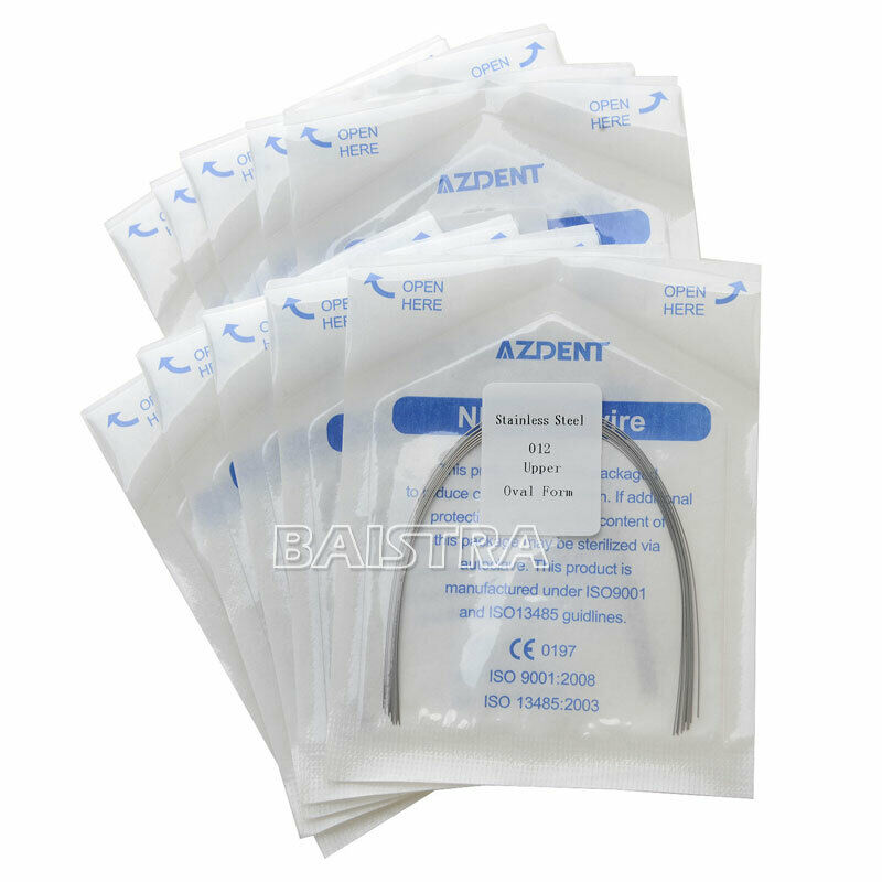 50xDental Ortho Round Arch Wire Ovoid Form Stainless Steel 012Upper AZDENT 500Pc