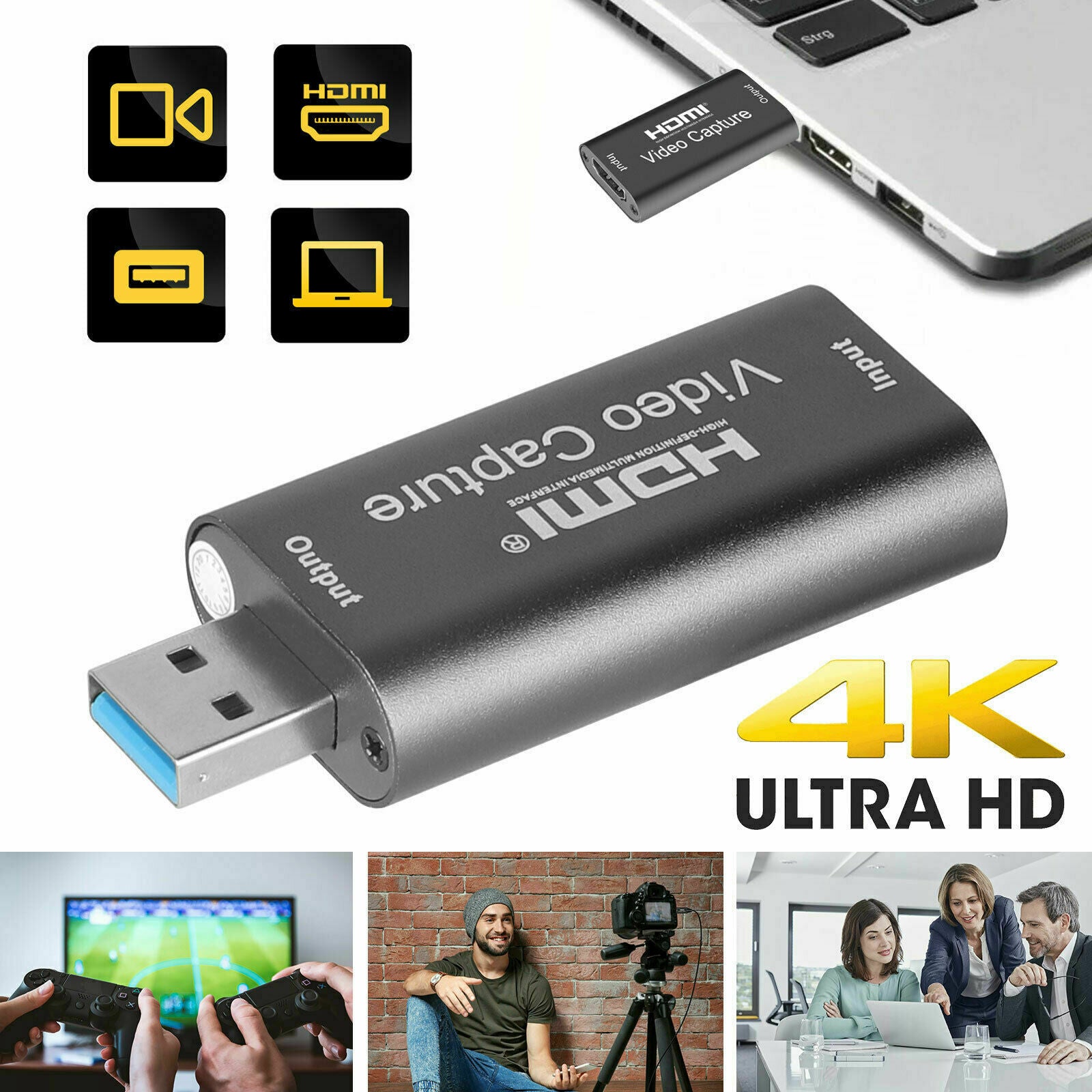 Mini 4K 1080P   To USB 3.0 Video Capture Card Game Recording Adapter
