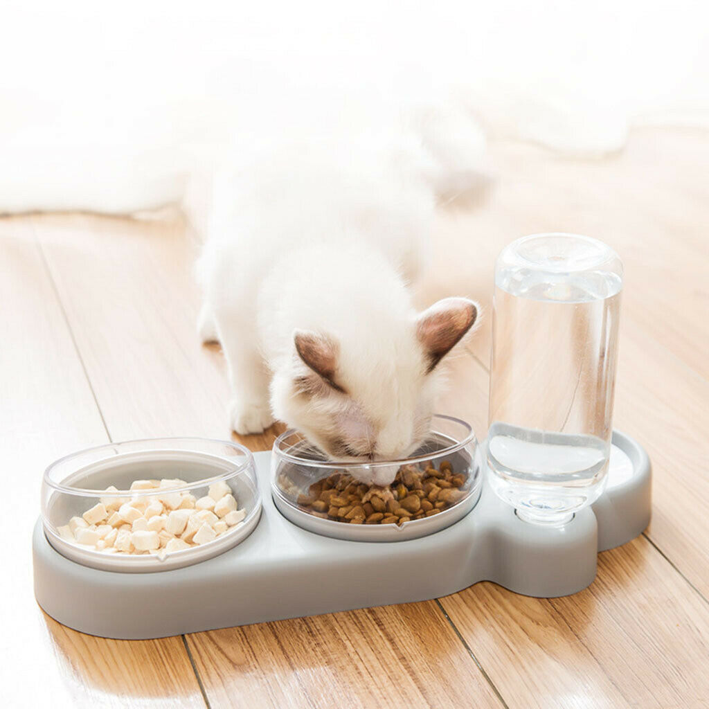Dog Cat Bowls Detachable No-Spill Feeder Auto Water Dispenser Tree Bowl Dish