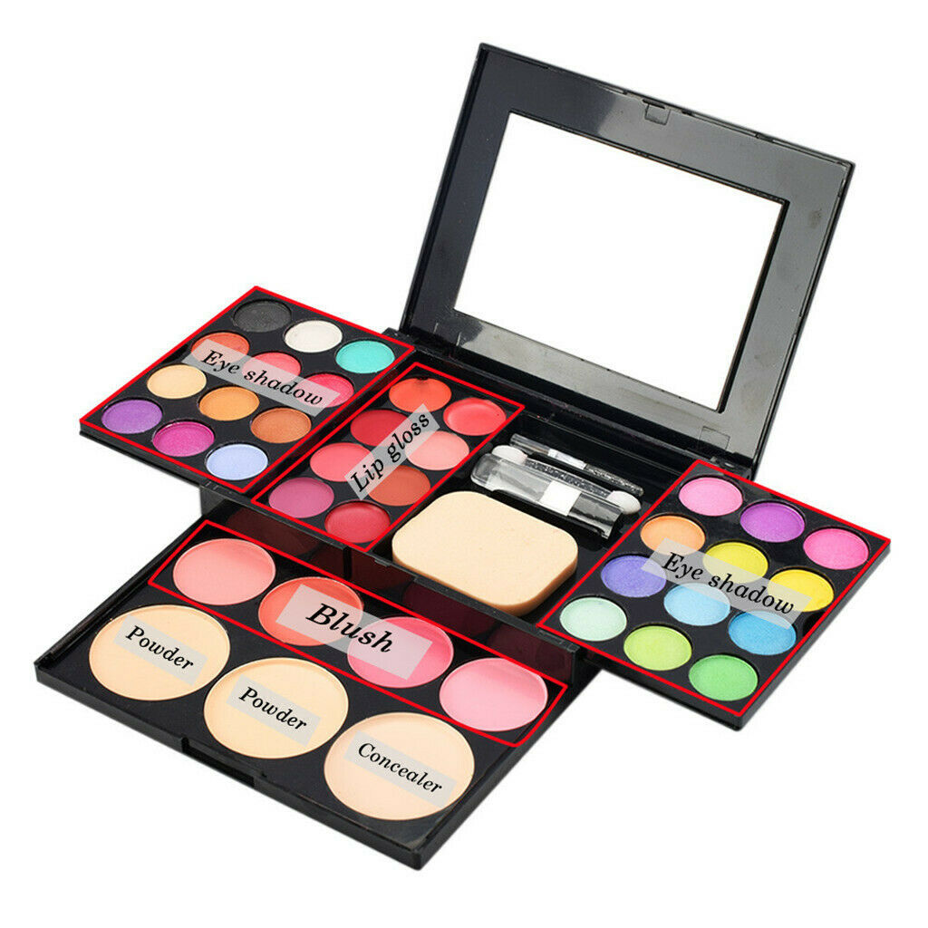 Cosmetics Eyeshadow Palette Makeup Box + 10 Pieces Professional Brush
