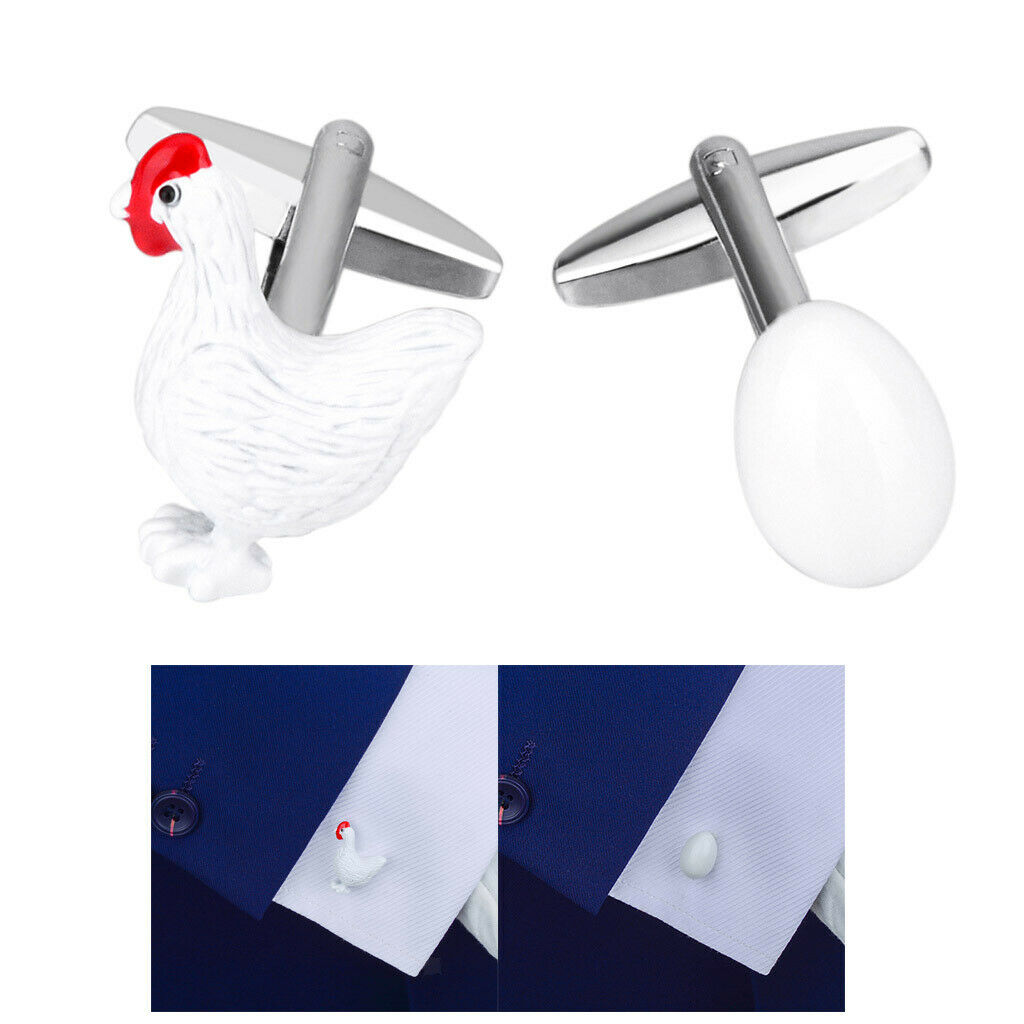 Chicken Egg Design Cuff Links Metal Shirt Stud Formal Dress Cuff Links Gift