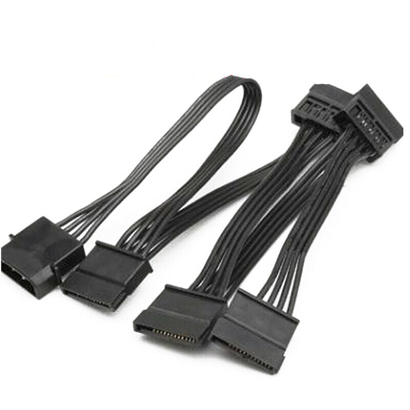 4Pin IDE 1 to 5 SATA 15Pin Hard Drive Power Supply Splitter Cable for DIY PCW3I3