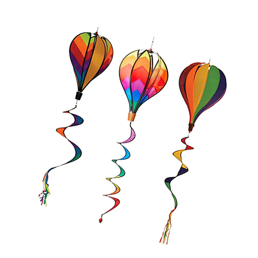 16.92in Rainbow Hot Air Balloon Wind Balloons Garden Lawn Decor Kids Outdoor